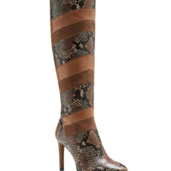 Vince Camuto Shoes | New Vince Camuto Women's Saraalan Patchwork Boots Women's Shoes in Tostada | Color: Black/Brown | Size: 6.5 | Nandolov's Closet